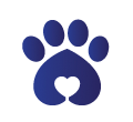 paw print icon with heart in it